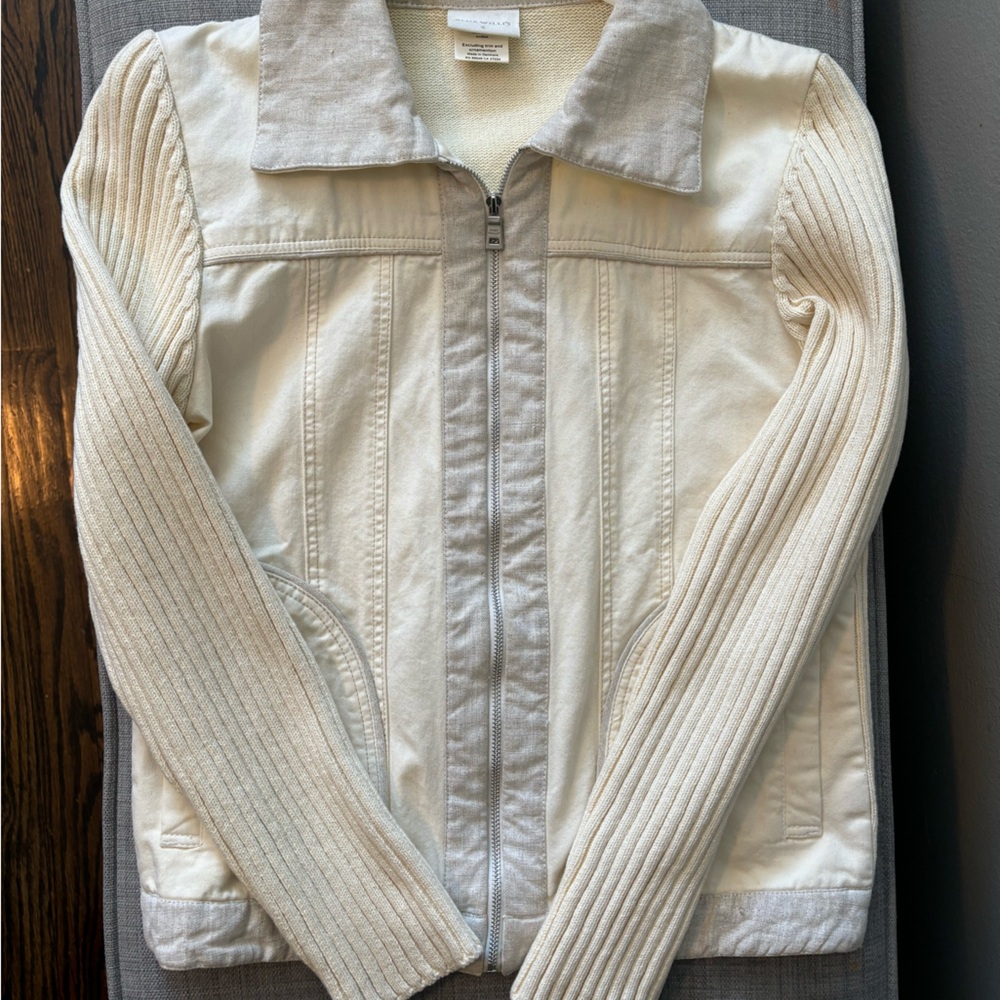 Cream zip up cardigan